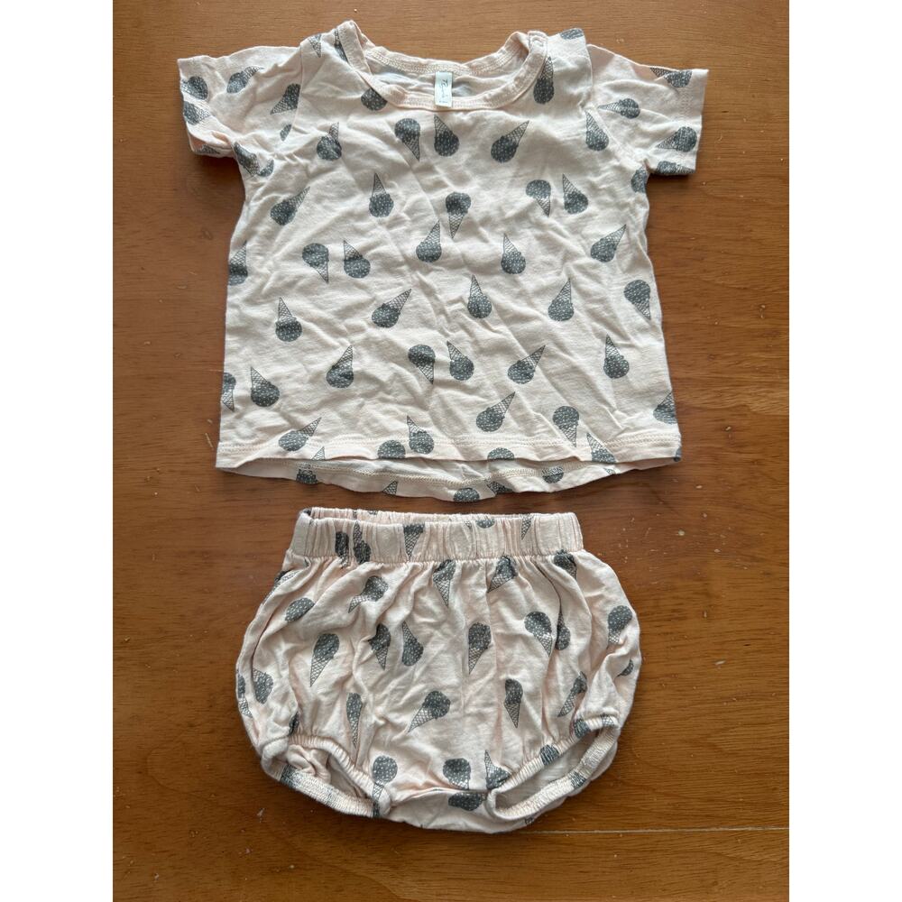 Rylee + Cru 3-6 Months Baby Girl Outfit Set Ice Cream Bubble Shorties Bloomers